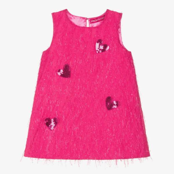 agatha ruiz de la prada girls pink sequin heart dress 550492